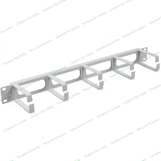 Организатор кабельный горизонтальный NTSS, крепление 19 1U с окошками, 5 колец глубиной 65мм, металл, серый RAL 7035
