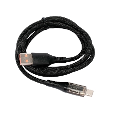Кабель USB2.0 Cablexpert CCP-USB2-AMCM-SCR-1M, AM/Type-C, 6A, 66Вт, QC3.0, дисплей, оплетка, медь, 1м, черный, пакет