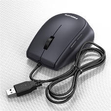Мышь проводная Philips SPK7327 черный, 1600 dpi, USB, кнопки - 5