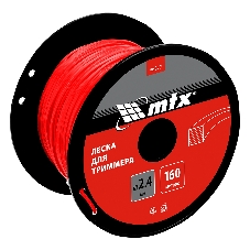 Леска для триммера MTX квадрат 2,4 мм х 160 м, на катушке