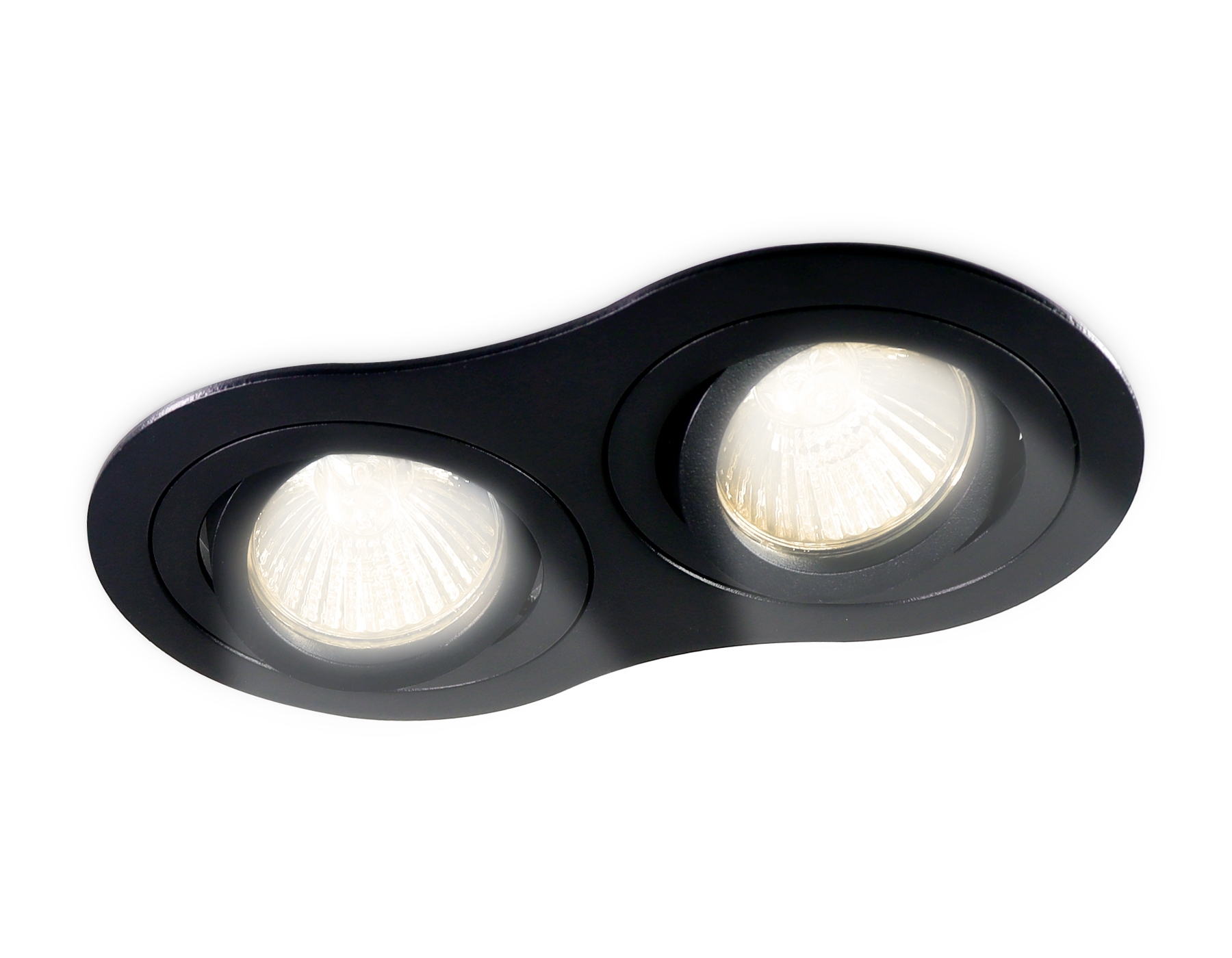 Встраиваемый поворотный точечный светильник Ambrella light TN102507/2 BK черный GU5.3 175*95*28
