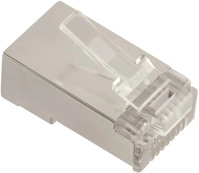 Коннектор LANMASTER (LAN-EZ45-8P8C/S6-100) STP Cat.6 RJ45 серебристый (упак.: 100 шт)
