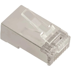 Коннектор LANMASTER (LAN-EZ45-8P8C/S6-100) STP Cat.6 RJ45 серебристый (упак.: 100 шт)