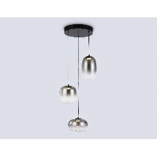 Подвесной светодиодный светильник Ambrella light LH11099/3 BK/SM черный/дымчатый 12W 3000K D350*1505