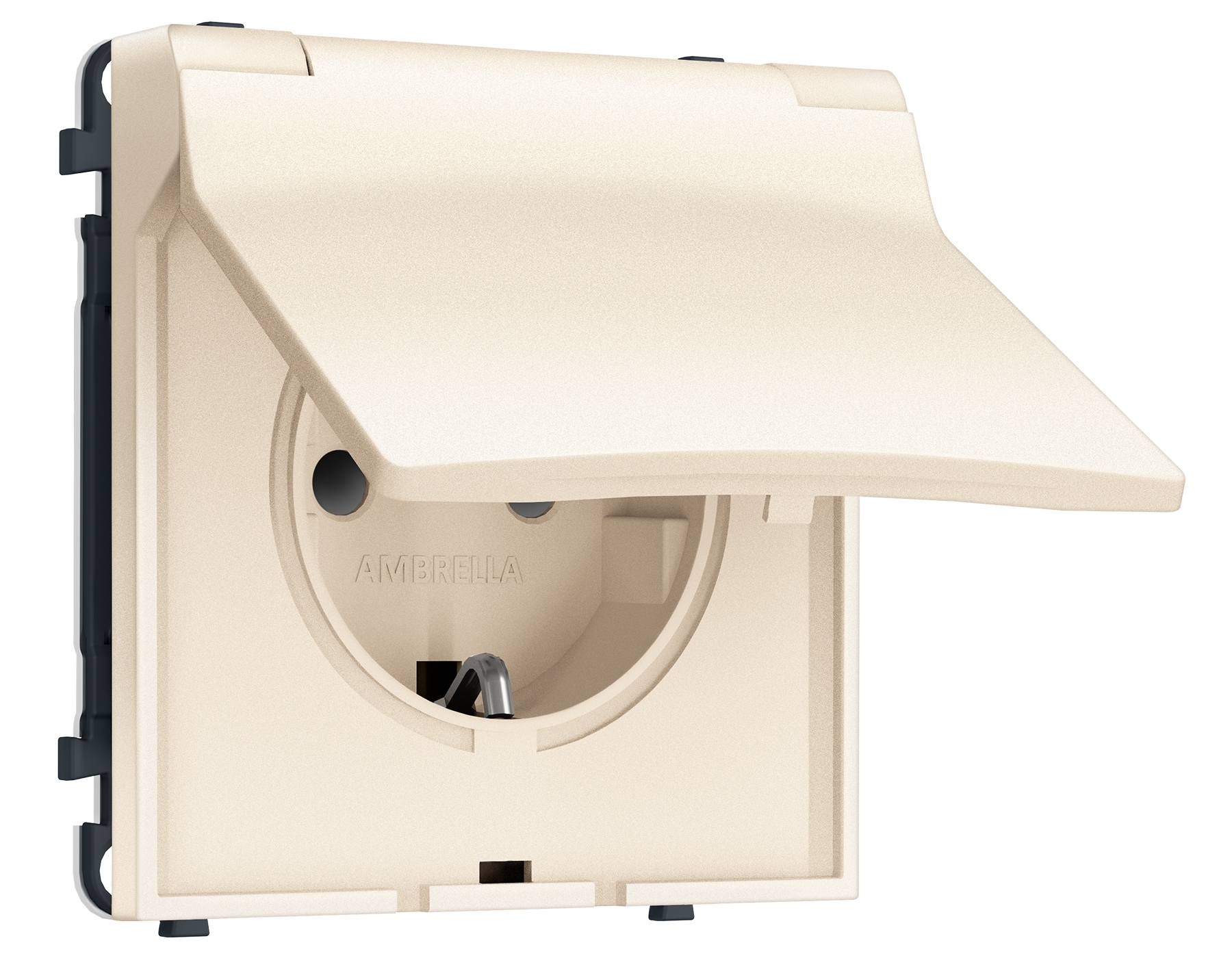Комплект механизма электрической розетки SIGMA Жемчужно-кремовый 50Hz 2P+E с/з с/ш и крышкой IP44 16A-250V QUANT PRO (SP2480, PR141)