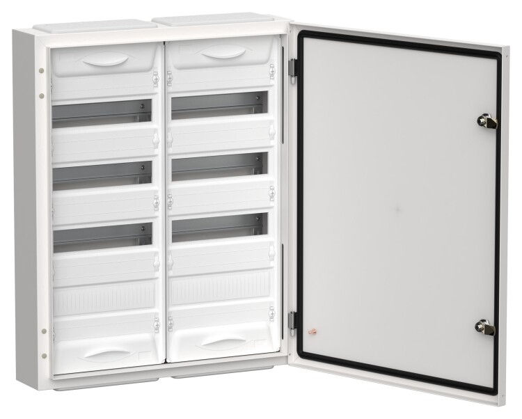 Корпус металлический ЩРн-96 (2х48) 710х570х140 IP54 бел. (одна дверь) TITAN 5 IEK TI5-50-N-2X048-54