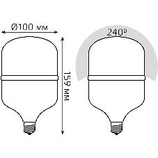Лампа cветодиодная Gauss Elementary T100 32W 2700lm 6500K E27 LED