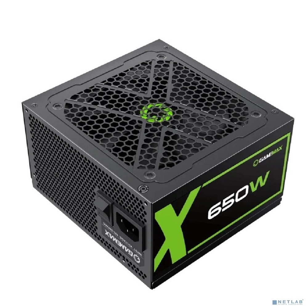 Блок питания GameMax GX-650 Modular, 650Вт, 80 PLUS Gold, 120мм, модульный, черный
