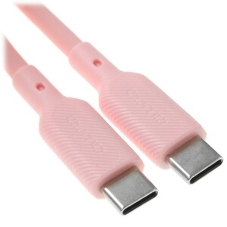 Кабель QUMO 32966 Type-C на Type-C, силиконовый, 1м, 3A, 60W, PD (розовый)