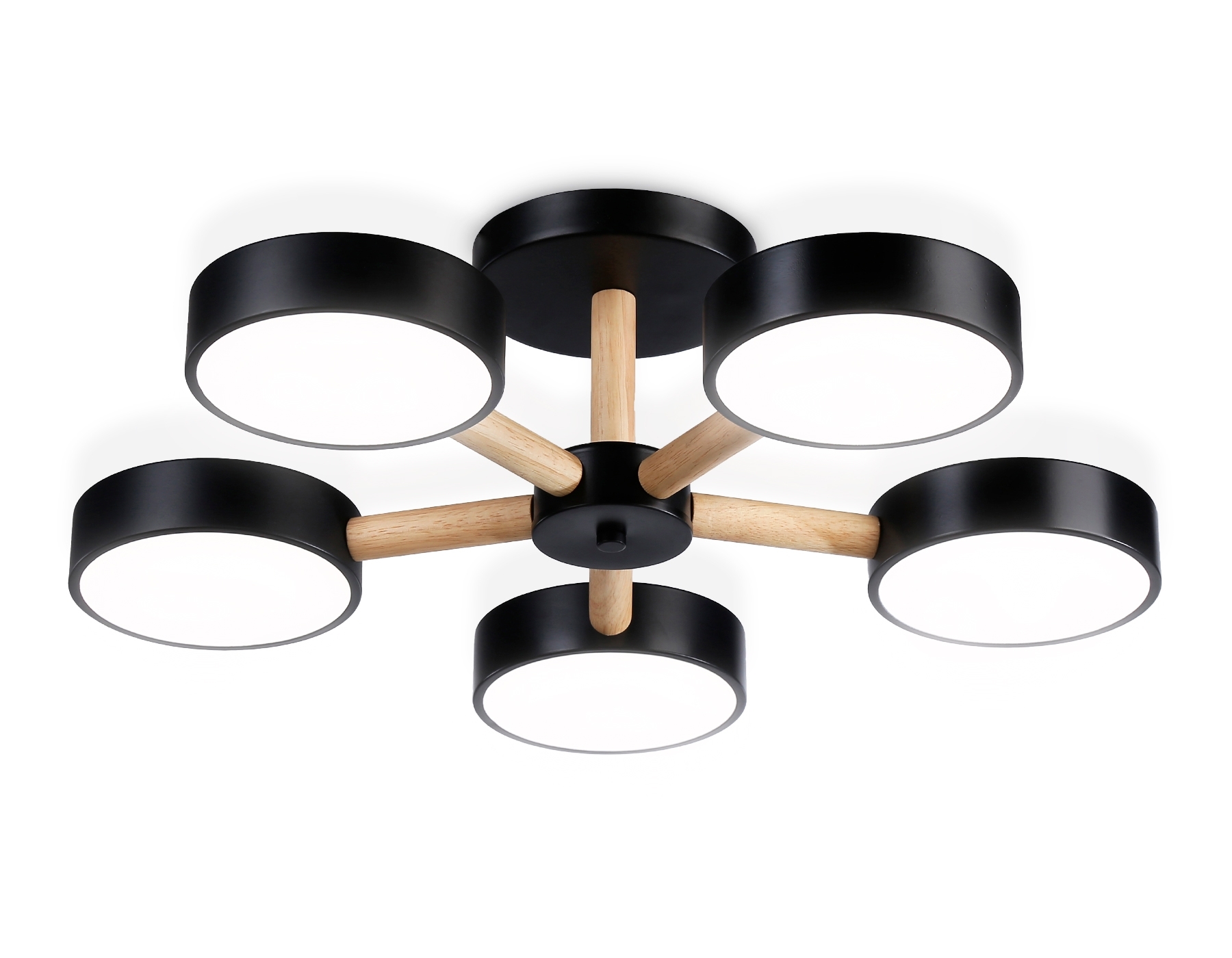 Светильник Ambrella light FL4828/5 BK черный 3000K-6400K 65W D580*160 (ПДУ ИК)