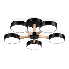 Светильник Ambrella light FL4828/5 BK черный 3000K-6400K 65W D580*160 (ПДУ ИК)