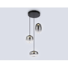 Подвесной светодиодный светильник Ambrella light LH11099/3 BK/SM черный/дымчатый 12W 3000K D350*1505