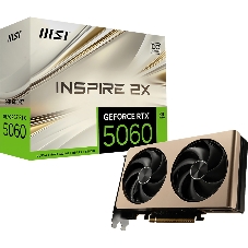 Видеокарта MSI RTX 5060 8G INSPIRE 2X OC, NVIDIA GeForce RTX 5060, 8 ГБ GDDR7, 128 бит, PCI-e 5.0, 1xHDMI, 3xDP