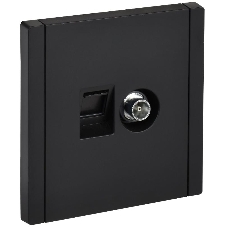 Розетка двойная TV+RJ45 кат.5E IEK FORTE&PIANO FP136 черный