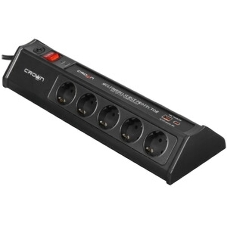 Сетевой фильтр CROWN CMPS-11 черный, 10 розеток, 3 м