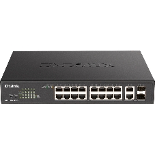 Коммутатор D-Link DGS-1100-18PV2/A3A, 16×1 Гбит/с + 2×1 Гбит/с Combo, настраиваемый