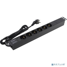 Блок розеток горизонтальный ExeGate ServerPro PDU-19H602 Al-6S-EU2, 19