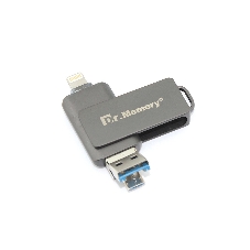 Флешка USB Dr. Memory 051, 4Gb, USB 3.0/USB Type-C, R/W 70/40, серый