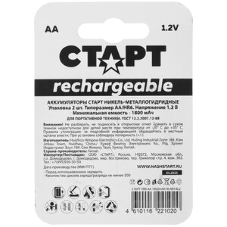 Аккумуляторы СТАРТ HR6 AA 1800mAh Ni-MH BL2 24/384, AA, 1800 мА·ч, 2 шт. в блистере