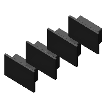 Заглушка для профиля GP8370 BK черный 15.7*12