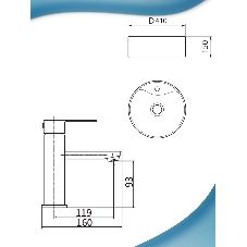 Раковина накладная со смесителем ( BAU Element D41, мрамор + смеситель Hotel Black, черный)