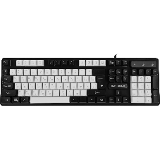 Клавиатура проводная Defender Dark Knight R GK-077, USB, черный/белый