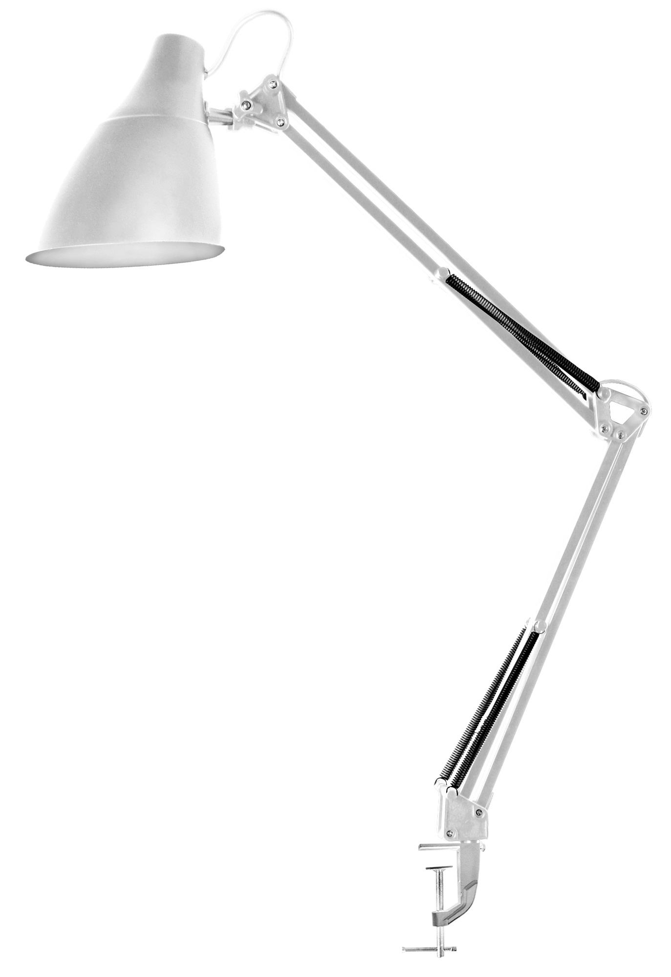 Светильник настольный Camelion KD-335 C01 белый с метал. струбциной, 230V, 40W, E27