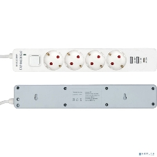 Сетевой фильтр Гарнизон EPS-OP-4-CU2-W-2 2.0 Мультипорт 4 р, 10А, 1xType-C PD, 2 х USB QC, 2 м, ур.защиты 4+, белый, пак (21449)