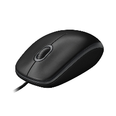 Мышь проводная Logitech B100 черный, 1000 dpi, USB, кнопки - 3