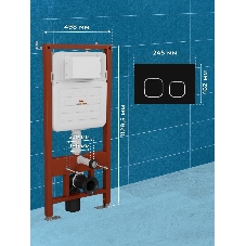Инсталляция усиленная BAU IDEAL, клавиша BAU Strike, черная матовая