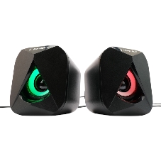 Акустическая система 2.1 Gembird, 11Вт, пластик, рег.громкости, RGB подсветка, черный