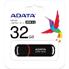 Флешка USB ADATA UV150 (AUV150-32G-RBK), 32Gb, USB 3.0, R/W 100/30, черный