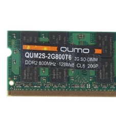 Оперативная память Qumo, DDR2, 2GB (1x2 GB), 800 MHz, CL6, SO-DIMM
