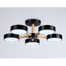 Светильник Ambrella light FL4828/5 BK черный 3000K-6400K 65W D580*160 (ПДУ ИК)