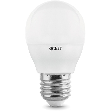 Лампа светодиодная Gauss 7Вт цок.: E27 шар 220B 3000K св. свеч. белый теп. (упак.: 10 шт)