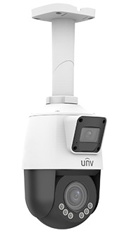 Сдвоенная видеокамера IP Uniview IPC9312LFW-AF28-2X4 Мини-PTZ: 2 x 2MP, поворотн. 4X объектив 2.8-12.0мм моториз. AF, обзорн. 2.8мм, IR upto 10m/50m, LightHunter, Ultra 265/H.265/H.264/MJPEG, 2 потока, 2 Mic & speaker, Micro SD, WiFi, PoE, IP66