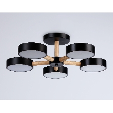 Светильник Ambrella light FL4828/5 BK черный 3000K-6400K 65W D580*160 (ПДУ ИК)