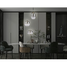 Подвесной светодиодный светильник Ambrella light LH11099/3 BK/SM черный/дымчатый 12W 3000K D350*1505