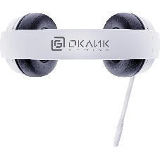 Гарнитура Oklick HS-L710G белый/чёрный, проводная, USB, подсветка