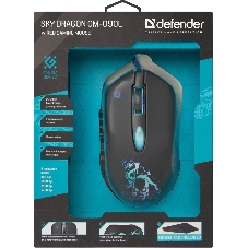 Мышь проводная Defender Sky Dragon GM-090L черный, 3200 dpi, USB, кнопки - 6