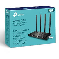 Роутер беспроводной TP-Link Archer C6U AC1200 10/100/1000BASE-TX/4G ready черный