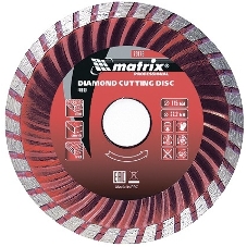 Диск алмазный Matrix отрезной Turbo, 125 x 22,2 мм, сухая резка Professional Диск алмазный Matrix отрезной Turbo, 125 x 22,2 мм, сухая резка Professional