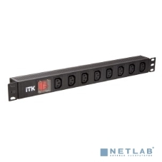Блок розеток 8 мест PDU 19дюймов IEC320 C13 PH12-8C133 с LED выкл. алюм. профиль1U вход C14 без шнура ITK PH12-8C133