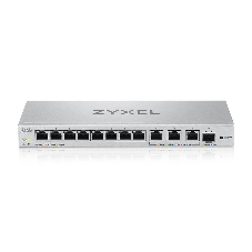 Коммутатор мультигигабитный Smart L2 коммутатор Zyxel XGS1250-12, 8xGE, 3x1/2,5/5/10G, 1xSFP+, кнопка LED ECO Mode, настольный