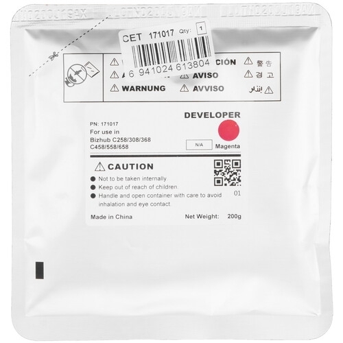 Девелопер для KONICA MINOLTA Bizhub 308/368/C258/C308/C368 CET черный, 200г, 600000 стр., CET171015