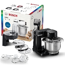 Кухонный комбайн Bosch MUMS2EB01, 700 Вт, 4 скорости, металл чаша 3,8 л, черный