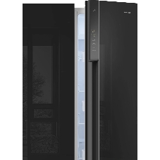 Холодильник Weissgauff WSBS 500 Inverter NoFrost Black двухкамерный 270/180л морозилка слева, No Frost, Side by Side