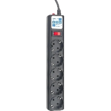 Сетевой фильтр PowerCube, PC 3м, 5р, черный граф. 10А, UPS(C14), SPG5-B3