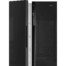 Холодильник Weissgauff WSBS 500 Inverter NoFrost Black двухкамерный 270/180л морозилка слева, No Frost, Side by Side