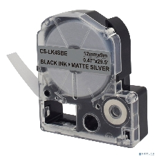Картридж ленточный Cactus CS-LK4SBE черный шрифт, серебристый матовый фон (12 мм, 9 м) для Epson LW300/LW400/LW700/LW600P/LW1000P/K400/Z700/Z900